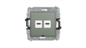 Mini Mechanizm Gniazda Podwójnego 2Xusb C-C, Bez Pola Opisowego Szałwiowy...