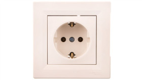 Gniazdo Pojedyncze Asfora Z/U Schuko Kremowe Z Ramką Eph2900123