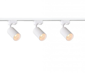 Szynoprzewód 1m biały + 3x Lampa MALGA T White + Końcówka zasilająca biała + Zaślepka biała