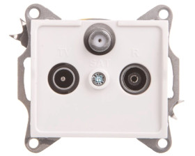 LOGI Gniazdo antenowe RTV/SAT przelotowe Biały 25102