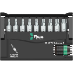 Wera 05057115001 8667-9/Z Rapidaptor Bit Holder with Torx Bits, 10-Pce Set
