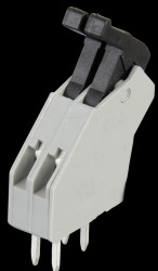 AST0410204 2-pin spring loaded terminal, 2.5-mm pin spacing, 45°