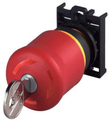 Mushroom pushbutton, unlit, 1 Form B (N/C), red, mounting Ø 22.5 mm, 216514