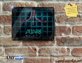 Tron Inspired ATARI GAMES Logo - tim - Metal Sign