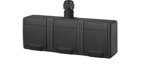 Aquant 2K Gniazdo Natynkowe Potrójne Z Uziemieniem 3X2p+Z Ip65 Antracytowy...