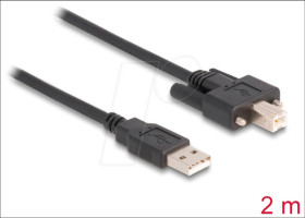 87201 USB 2.0 cable, A male to B male, screwable, 2 m