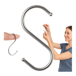 Haczyk typu S - 75mm - srebrny - wieszak metalowy - Hak