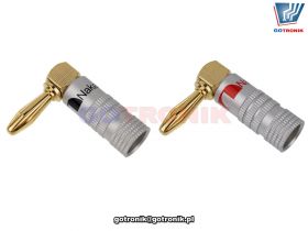 Wtyki bananowe głośnikowe Nakamichi kątowe 2 sztuki