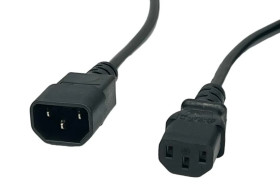 Przewód zasilający IEC C13 C14 10A - POSAC-C13-C14-18 czarny 1.8m