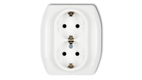 Trend Gniazdo Podwójne B/U Okleina: Srebrny Lux Gp-2Sp