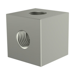 Mounting cube, brass, nickel-plated, (L x W x H) 10 x 10 x 10 mm, 05.60.533