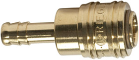 Quick-release coupling, L 54 mm, brass, for plastics processing, food, pharmaceutical or electronics industry, 115648