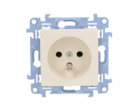 Simon 10 Gniazdo pojedyncze z uziemieniem kremowy 16A, szybkozłącza, CGZ1C.01/41