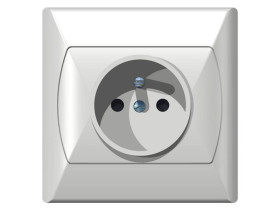 AKCENT Gniazdo pojedyncze z uziemieniem biały GP-1AZ/00 OSPEL