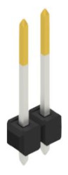 Pin header, 2 pole, pitch 2.54 mm, straight, black, 10054225