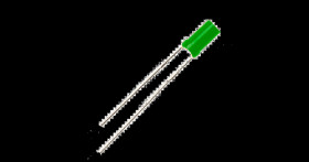 LED - 3MM GREEN - FLAT TOP