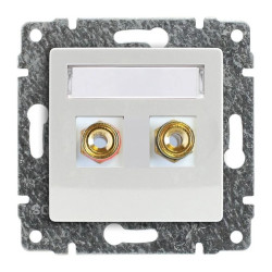 VENA Gniazdo głośnikowe pojedyncze stereofoniczne bez ramki pokrywa z polem opisowym + moduły Keystone 510252