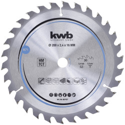 kwb 587157 Circular Saw Blade 200x16mm Carbide-tipped fast clean cuts