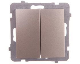 AS Przycisk podwójny zwierny satyna light ŁP-17G/m/45