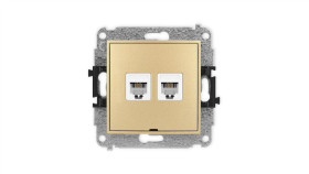 Icon Mechanizm Gniazda Telefonicznego Podwójnego 2Xrj11, 4-Stykowy,...