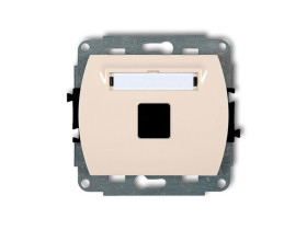 TREND Gniazdo multimedialne pojedyncze bez modułu (standard Keystone) beżowy 1GM-1P KARLIK