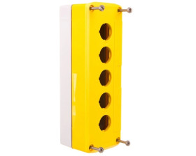 Pokrywa pusta żółta z jasnoszarą podstawą, 5 otworów XALK05