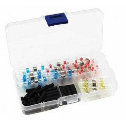 Zestaw szybkozłączek termokurczliwych z cyną lutowniczą 0,25-6mm2 + rurki termokurczliwe 100szt