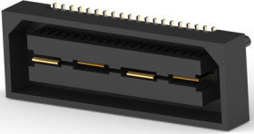 Socket header, 40 pole, pitch 0.8 mm, straight, black, 2-1658012-1