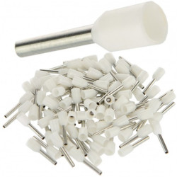 Końcówka tulejkowa izolowana typ HI / TE DIN 0,5mm2 / 8mm miedziana cynowana galwanicznie biała Elpromet 100szt.