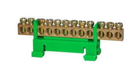 Listwa Zaciskowa 12-Polowa 10Mm2 Th35 Zielona Lz-12G