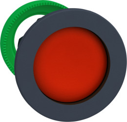 Pushbutton, unlabeled, unlit, groping, waistband round, red, front ring dark gray, mounting Ø 30.5 mm, ZB5FA46