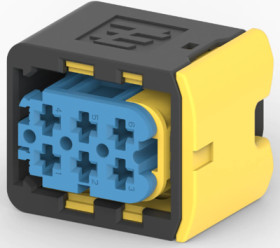 Socket, unequipped, 6 pole, straight, 2 rows, blue, 4-1418437-1