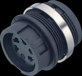 99 0604 00 02 Flange socket bayonet, series 678, 2-pin, unshielded, solder, IP