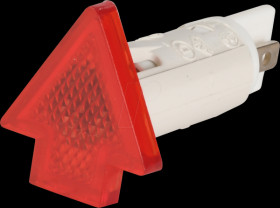 1.69.507.157/1301 Indicator, 230 V, neon bulb, 10 mm, arrow-shaped, red