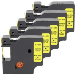 Taśma 5x D1 45018 do drukarki DYMO 12mm 7m żółta taśma czarny nadruk /5szt./