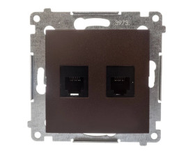 Simon 54 Gniazdo telefoniczne podwójne 2xRJ12 brąz mat DT2.01/46