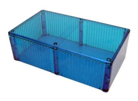 Obudowa Poliwęglan szerokość zew. 110 mm długość zew. 191 mm wys. zew. 57 mm Hammond IP54 Przezroczysty niebieski