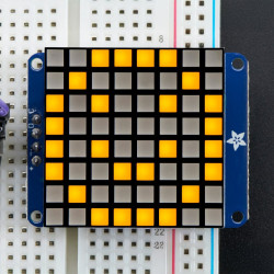 Small 1.2" 8x8 Ultra Bright Square Yellow LED Matrix + Backpack