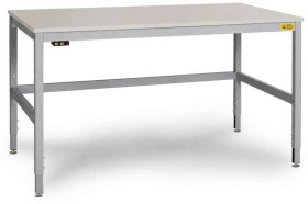 Manuflex LC3908.9006 ESD Stół roboczy ESD CANTOLAB Special z płytą melaminową, szer. X gł. X wys. = 1200 x 800 x 752-952