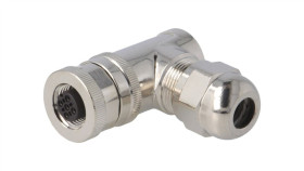 Złącze Okrągłe M12 Żeńskie Kątowe Ekranowane 4Pin 250V Pg9 T4112012041-000