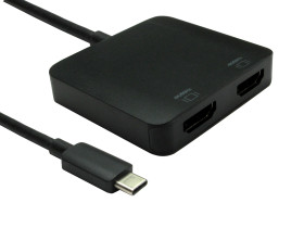 Adapter, 3840 x 2160, do wyświetlaczy: 2, USB C, USB C, HDMI