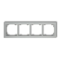 DECO Ramka poczwórna srebrny metalik 7DR-4