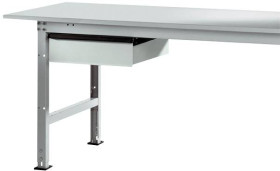 Manuflex AS0006.7035 Pojedyncza półka w kolorze jasnoszarym RAL 7035, z zamkiem, do głębokości stołu 800 mm, szer. X gł.