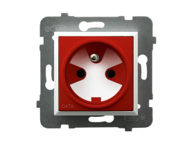 ARIA Gniazdo pojedyncze z uziemieniem DATA z kluczem uprawniającym biały GP-1UZK/m/00/22 OSPEL