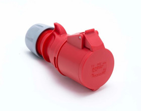 Gniazdo przenośne 32A 4P 400V czerwone IP44 SHARK 224-6