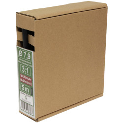 Quadrios 23CA177 Heatshrink Tubing Black 7.9mm 3:1 Waterproof 5m