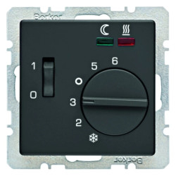 Regulator tem. podłogi ze stykiem zwiernym Q.1/Q.3 antracyt aksamit 20346086