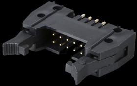 Pin connector, 10-pin, with interlock, straight