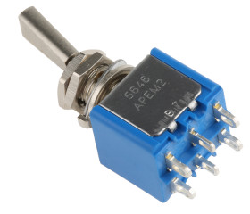 Przełącznik Wł.-wł. DPDT APEM Montaż panelowy długość przełącznika 11.4mm