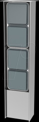 Stainless steel pillar B 4.4, 1 switch, 3 outlets